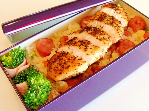 ピラフ弁当★ササミソテーのせ